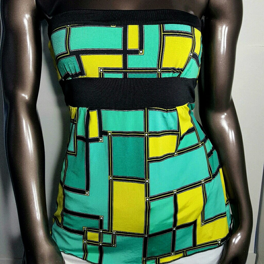 NWOT Colorful Stapless Summer Tube Top Fits S M